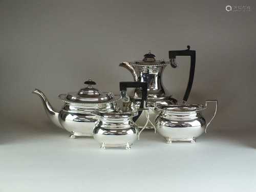 A four piece silver tea and coffee service