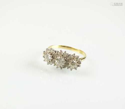 An 18ct gold diamond cluster ring