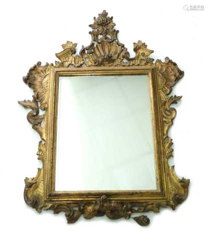 A giltwood wall mirror, 19th century
