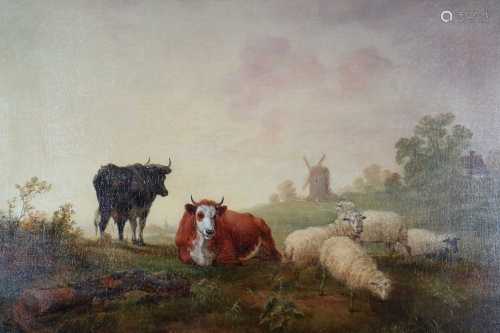 Manner of Thomas Sidney Cooper RA (British 1803-1902) Cattle and Sheep oil on canvas