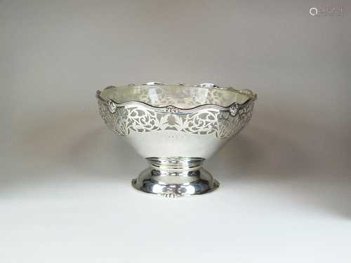 A pedestal silver bowl