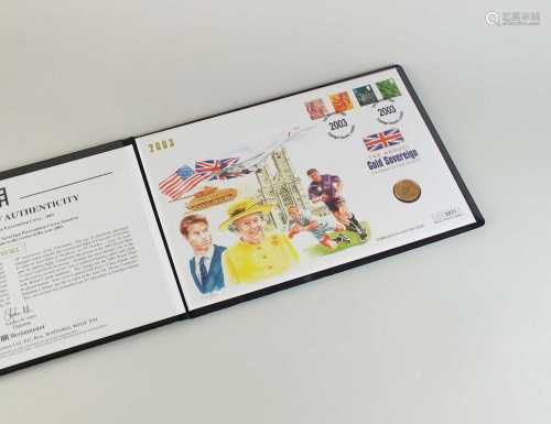 United Kingdom annual gold sovereign 2003 presentation cover
