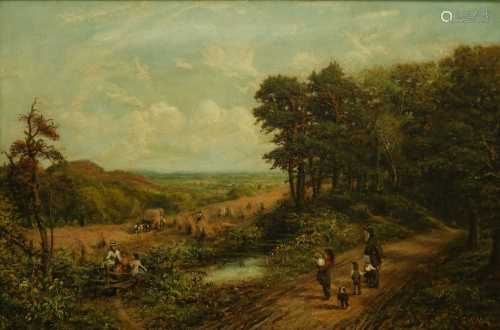 George William Mote (British 1832-1909) Sussex Landscape oil on canvas