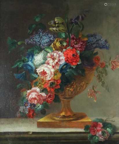 J.L. Boizet (Continental School) Vases de Fleurs oil on canvas