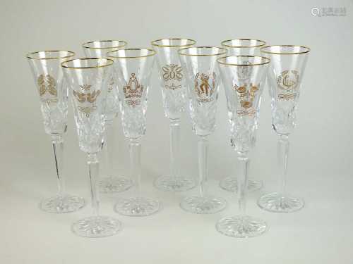 A collection of Waterford Crystal including '12 Days of Christmas' champagne flutes