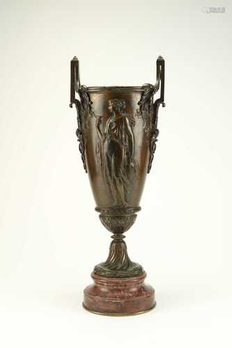 A French bronze vase, circa 1900