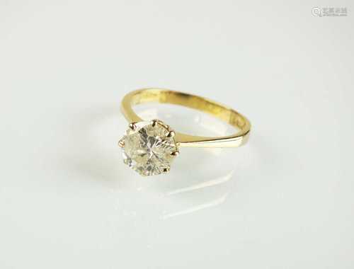 An 18ct gold single stone diamond ring