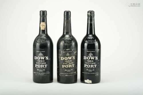 Three bottles of Dow: 1966, 1980 and 1986