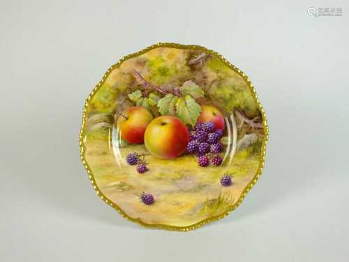 Royal Worcester fruit-decorated cabinet plate