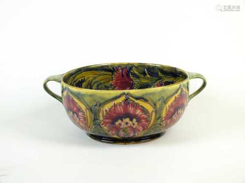 A William Moorcroft Macintyre twin-handled bowl