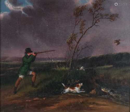 Attributed to Samuel Raven (British, 1775-1847), Shooting Woodcock oil on panel