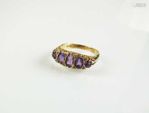 A 9ct gold amethyst ring