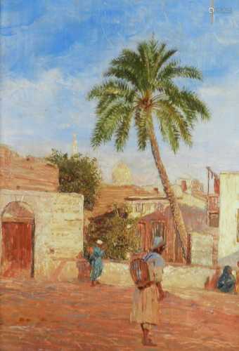 Otto Pilny (Swiss 1866-1936), North African Street Scene oil on panel