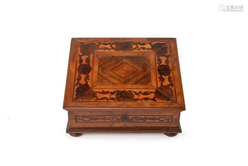 Y An Italian walnut, rosewood, fruitwood and marquetry lace box