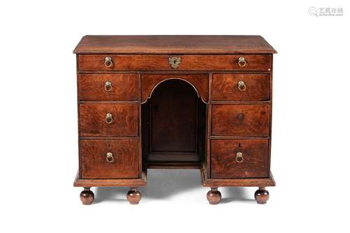 A William & Mary oak kneehole desk