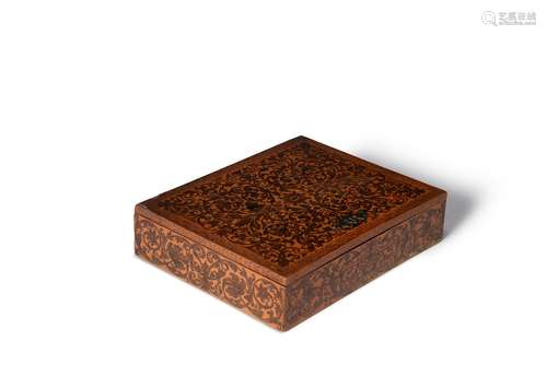 Y A holly and kingwood marquetry writing box