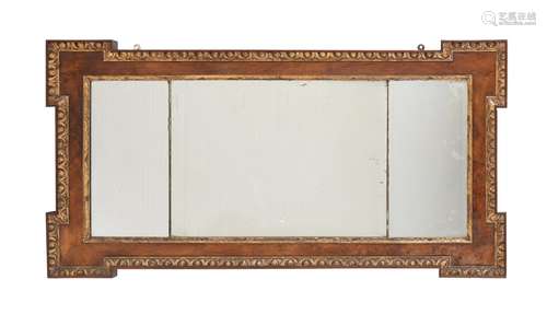 A George II walnut and parcel gilt wall mirror