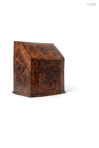 A George II mulberry and line inlaid knife box