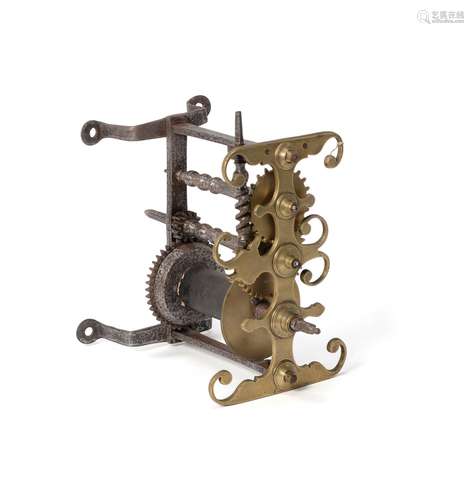 A George III iron and brass mounted spit jack