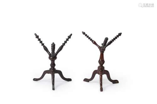 A pair of George III mahogany 'cats'