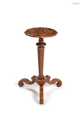 A William & Mary walnut and marquetry torchere stand