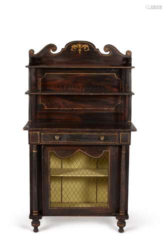 A Regency simulated rosewood side cabinet