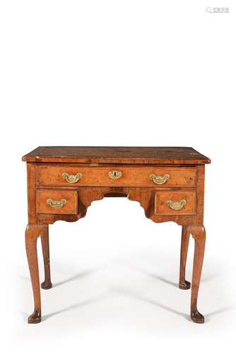 A George I walnut, burr walnut and feather banded side table