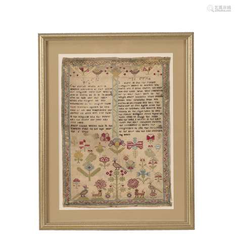 A George II needlework sampler by Mary Lucas