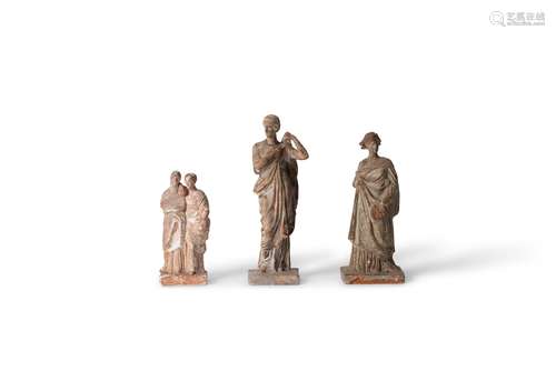 Two Italian tinted terracotta models of Classical figures