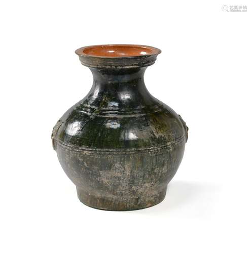 A Chinese green glazed baluster vase