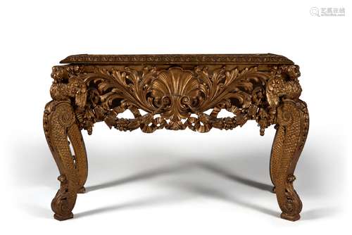 A George II carved giltwood console table