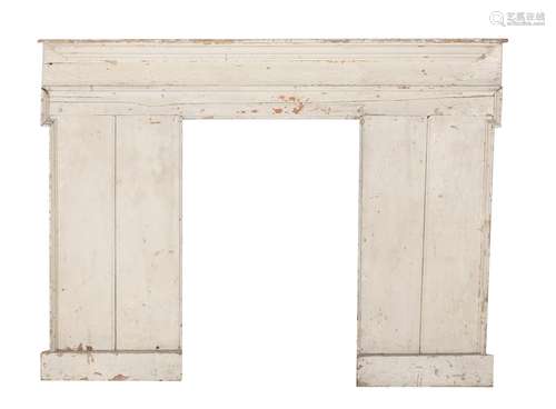 A cream painted wood fire surround