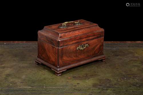 A George III mahogany tea caddy