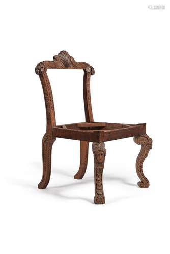 A carved ash side chair, after a design by William Kent