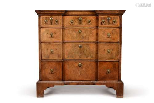 A George II walnut chest of drawers