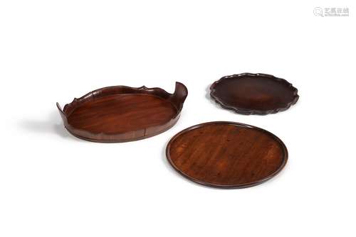 A George III mahogany oval tray