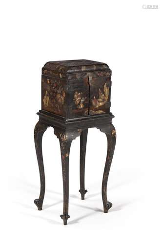 A Chinese Export Coromandel lacquered cabinet on stand