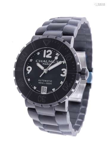 Chaumet, Class one, a black coated wrist watch