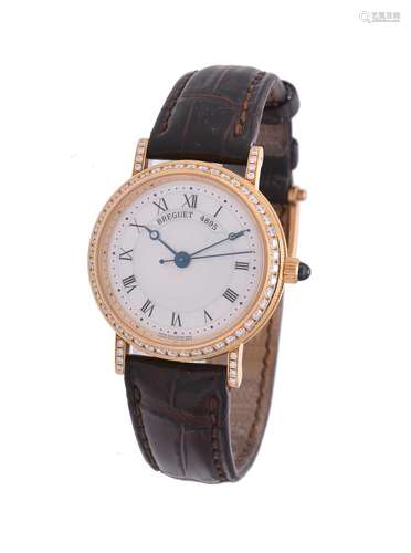 Y Breguet, Classique, ref. 8068, a lady's 18 carat gold and diamond wrist watch