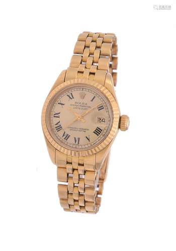 Rolex, Oyster Perpetual Datejust, ref. 6917, a lady's 18 carat gold bracelet watch