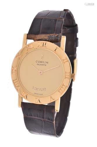 Y Corum, Romulus, an 18 carat gold wrist watch