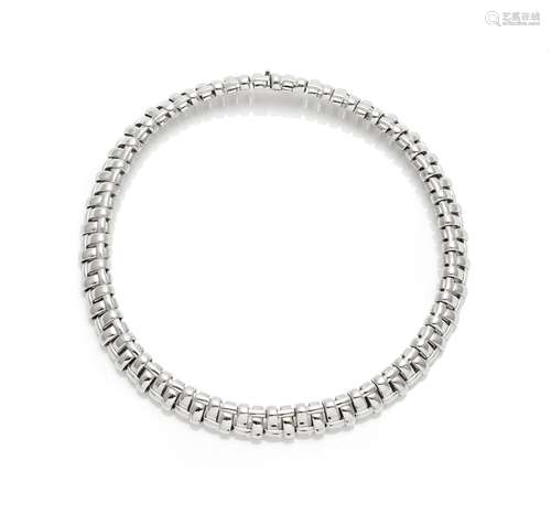 An 18 carat white gold collar necklace by Tiffany & Co.