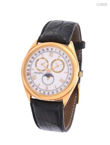 Zenith, a gold wrist watch