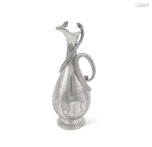 A Victorian silver slender baluster claret jug by Barnard & Sons Ltd