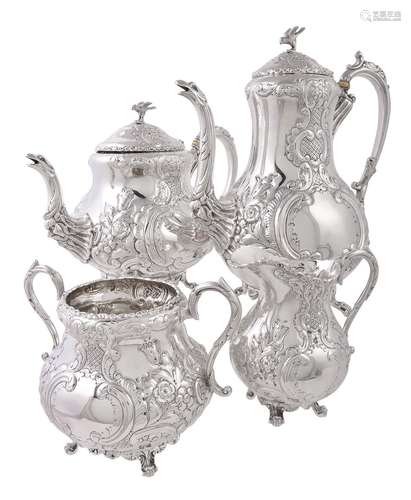 Y A silver baluster four piece tea and coffee service by William Aitken