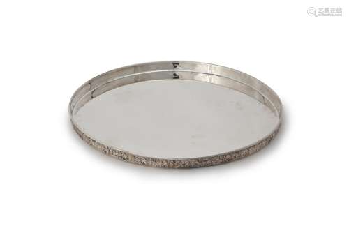 An Italian silver coloured circular tray by Brandimarte