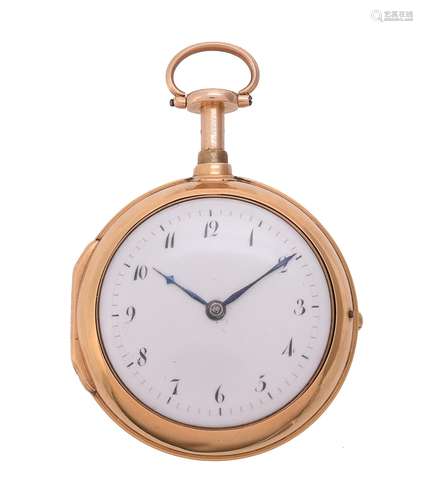 Justin Vulliamy, a 22 carat gold open face pair case pocket watch