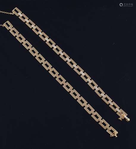 A gold coloured diamond bracelet by M. Gérard