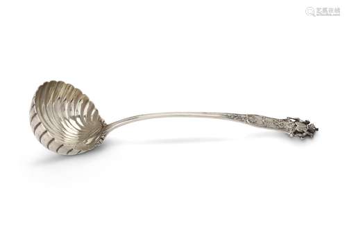 An early Victorian silver private die soup ladle by John Mortimer & John Samuel Hunt