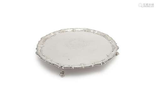 A George III silver shaped circular salver by Richard Rugg I